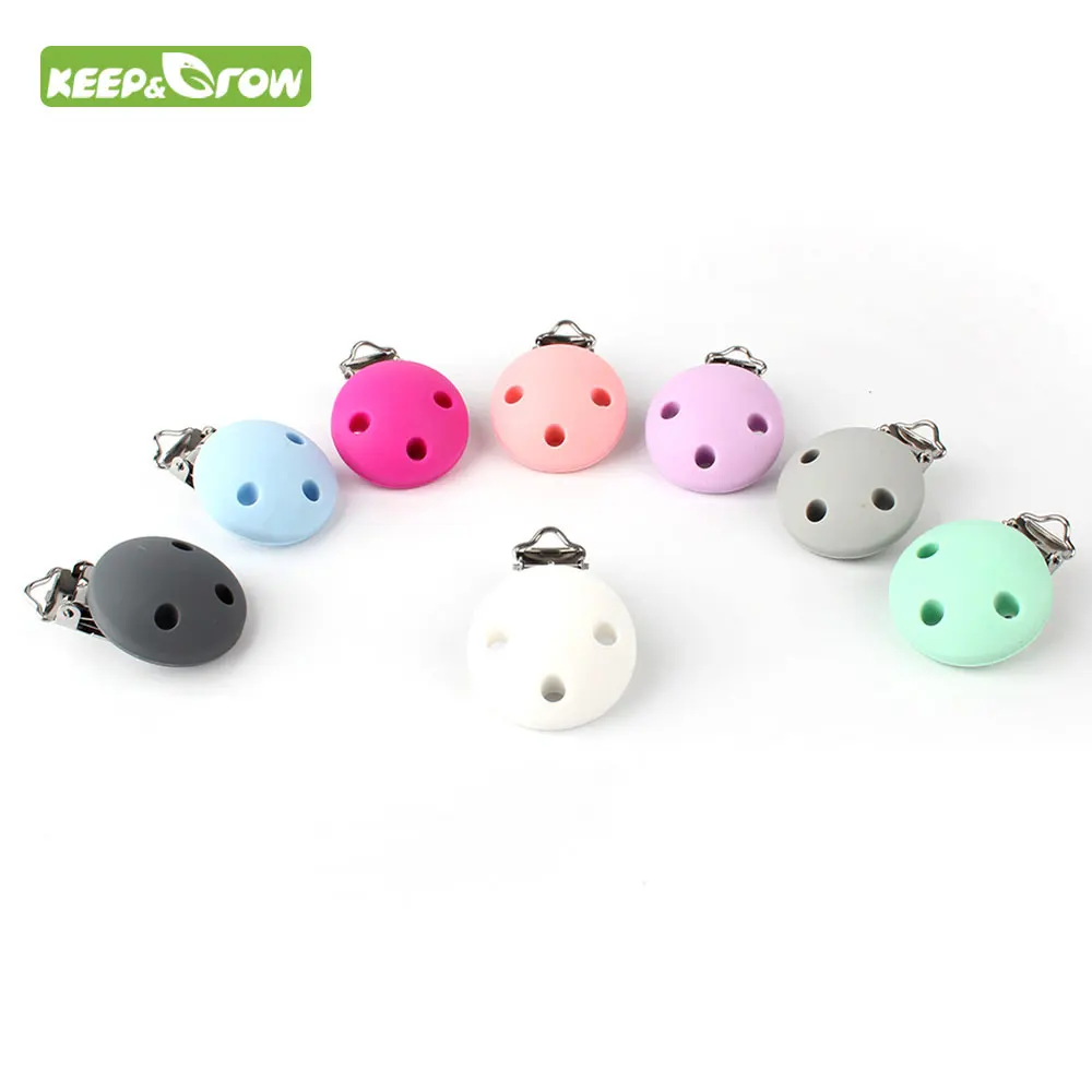 

1pc Pacifier Clip Cartoon Round Silicone DIY Nursing Soother Clips Dummy Holder Chains BPA Free Baby Chewable Teething Teethers