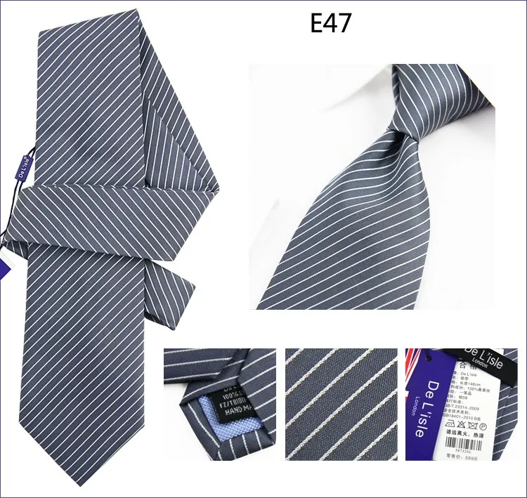 Высокое качество striped jacquard натуральный шелковый галстук 8.5 см классический галстук ручной работы Бизнес Свадебные Для мужчин подарок