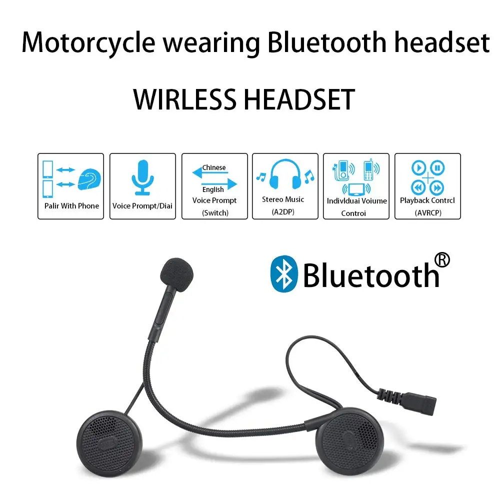 Aileap мотоциклетный шлем Bluetooth гарнитура Беспроводные наушники с микрофоном, кристально чистая звуковая система для верховой езды