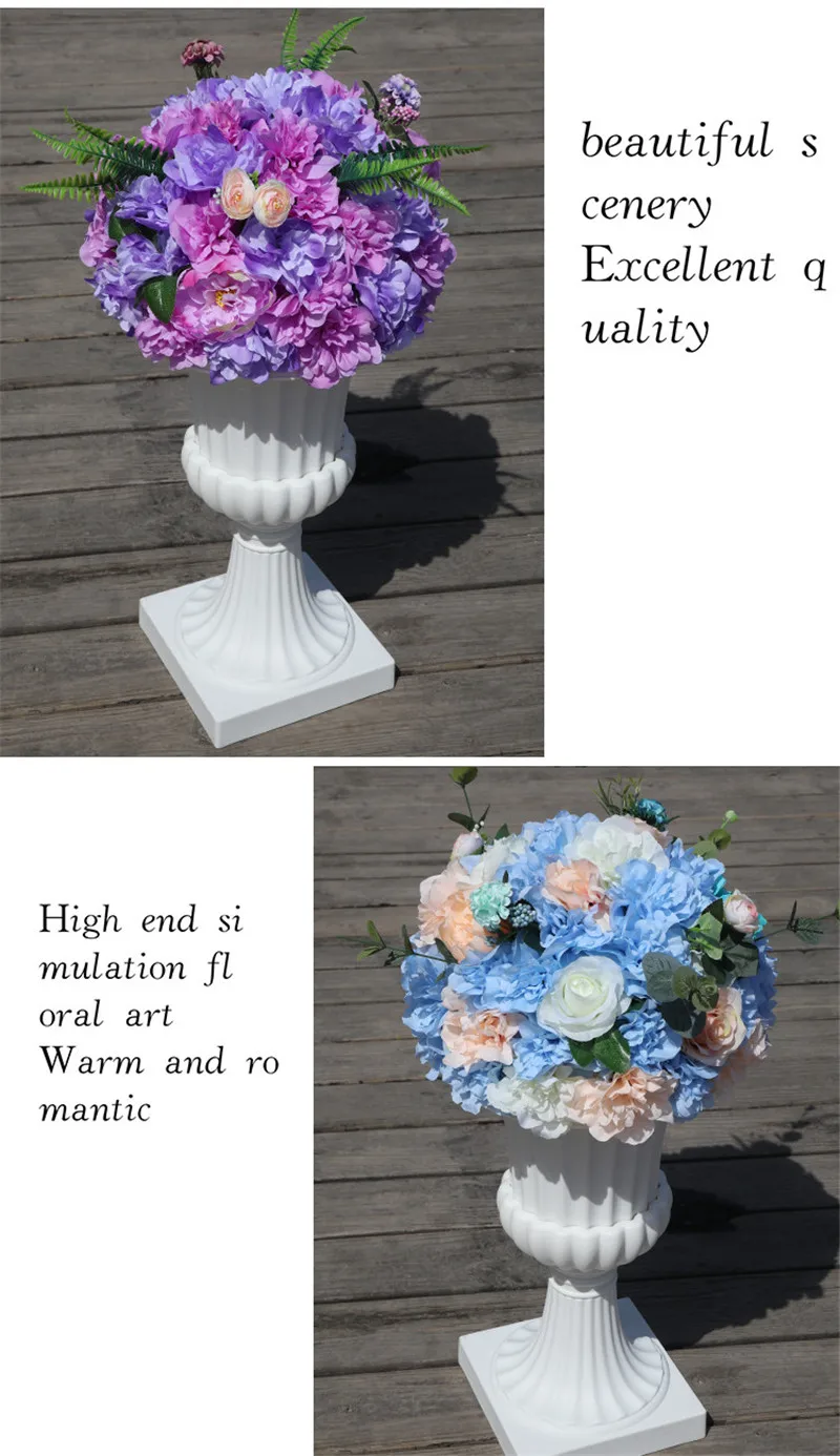New road lead simulation flower ball wedding supplies wedding scene layout silk flower T stage Roman column decoration flower