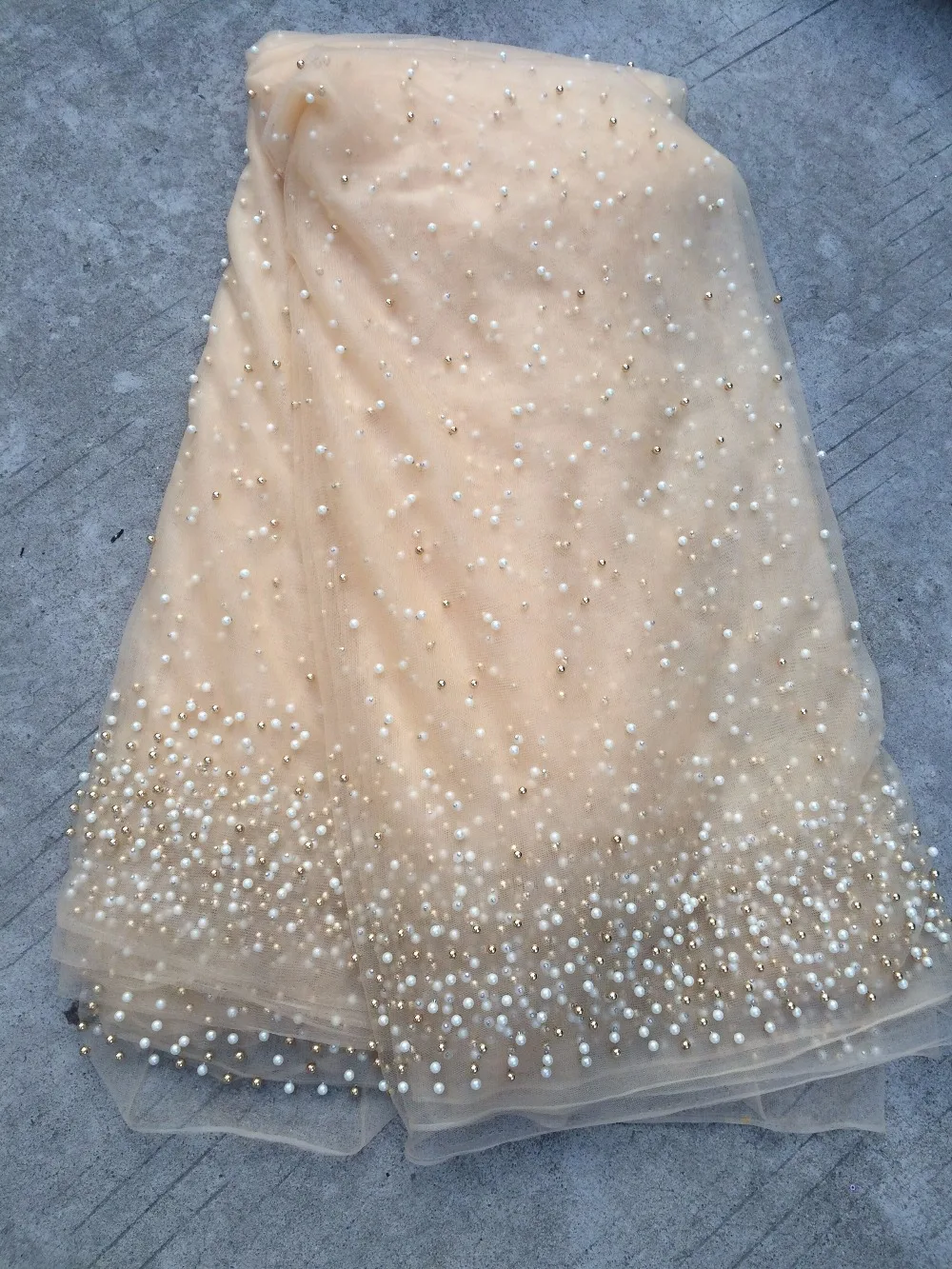High quality fashion african embroidered french net lace fabric tulle with beads Z-han91768 | Дом и сад