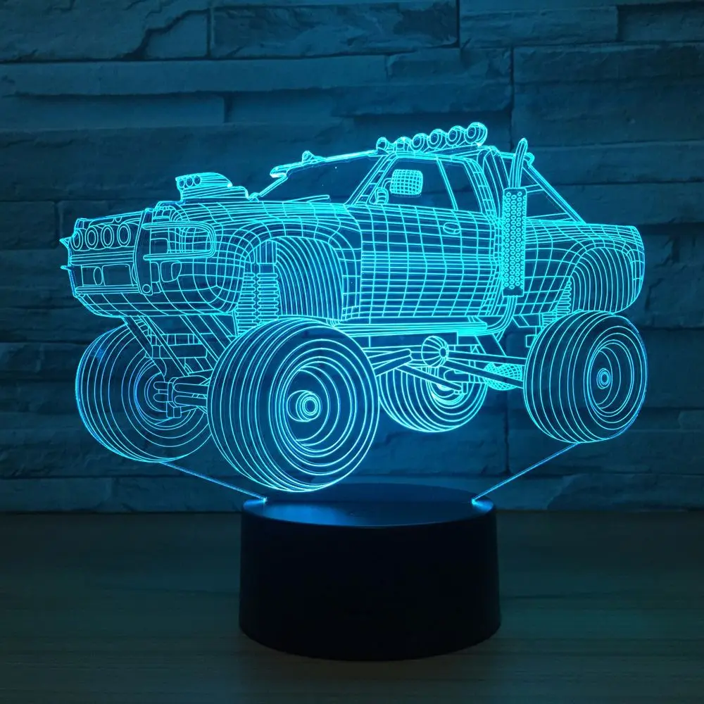 3d-лампа для внедорожника визуальный ночник с изменением 7 цветов светильник