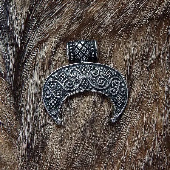 lanseis10pcs norse Antique Silver Lunula pendant . Moon Crescent Necklace jewelry. LUNITSA. Slavic | Украшения и аксессуары