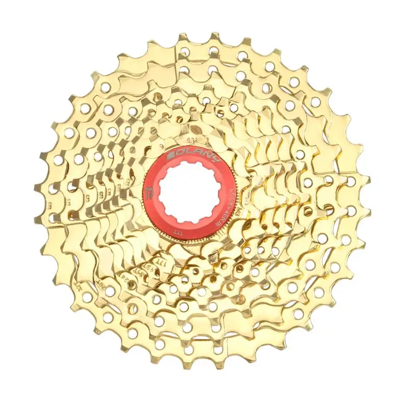 9speed 11-32T Gold BOLANY MTB кассета 8 S/9 S/10 S/11 S/12 S 11-25 28 32 40 42 46 50 52T звездочки свободного хода широкий коэффициент горный велосипед аксессуары - Цвет: 9speed 11-32T Gold