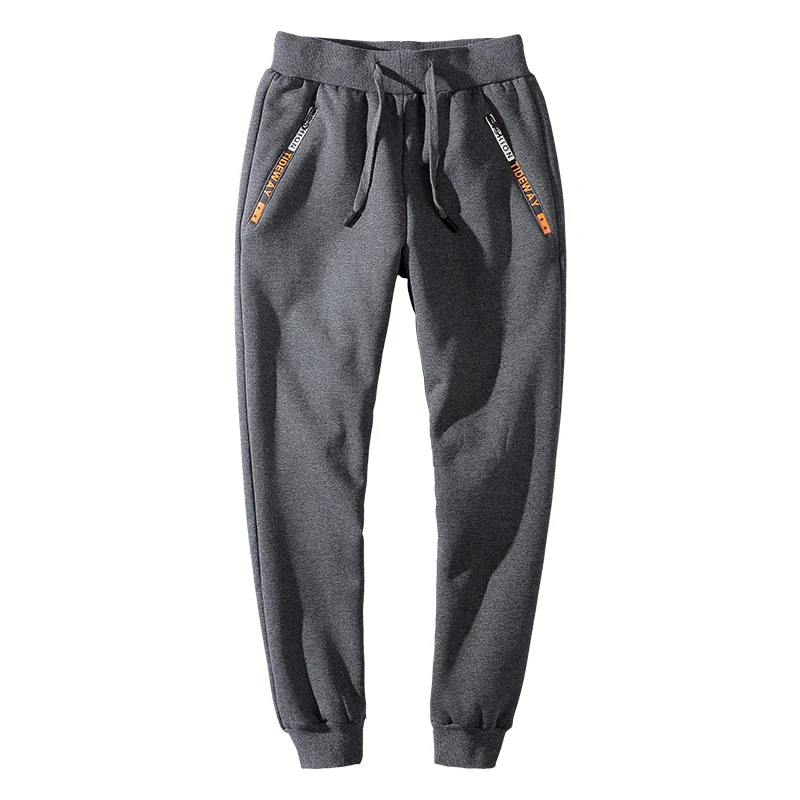 gray Зимние новые спортивные штаны больших размеров 7XL 8XL, мужские повседневные штаны с эластичной резинкой на талии из плотного флиса, Мужские штаны для бега, весенние мужские бархатные штаны - Цвет: gray