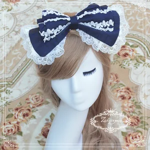 Милая повязка для волос в Стиле Лолита с бантом, три цвета (черный, розовый, белый)