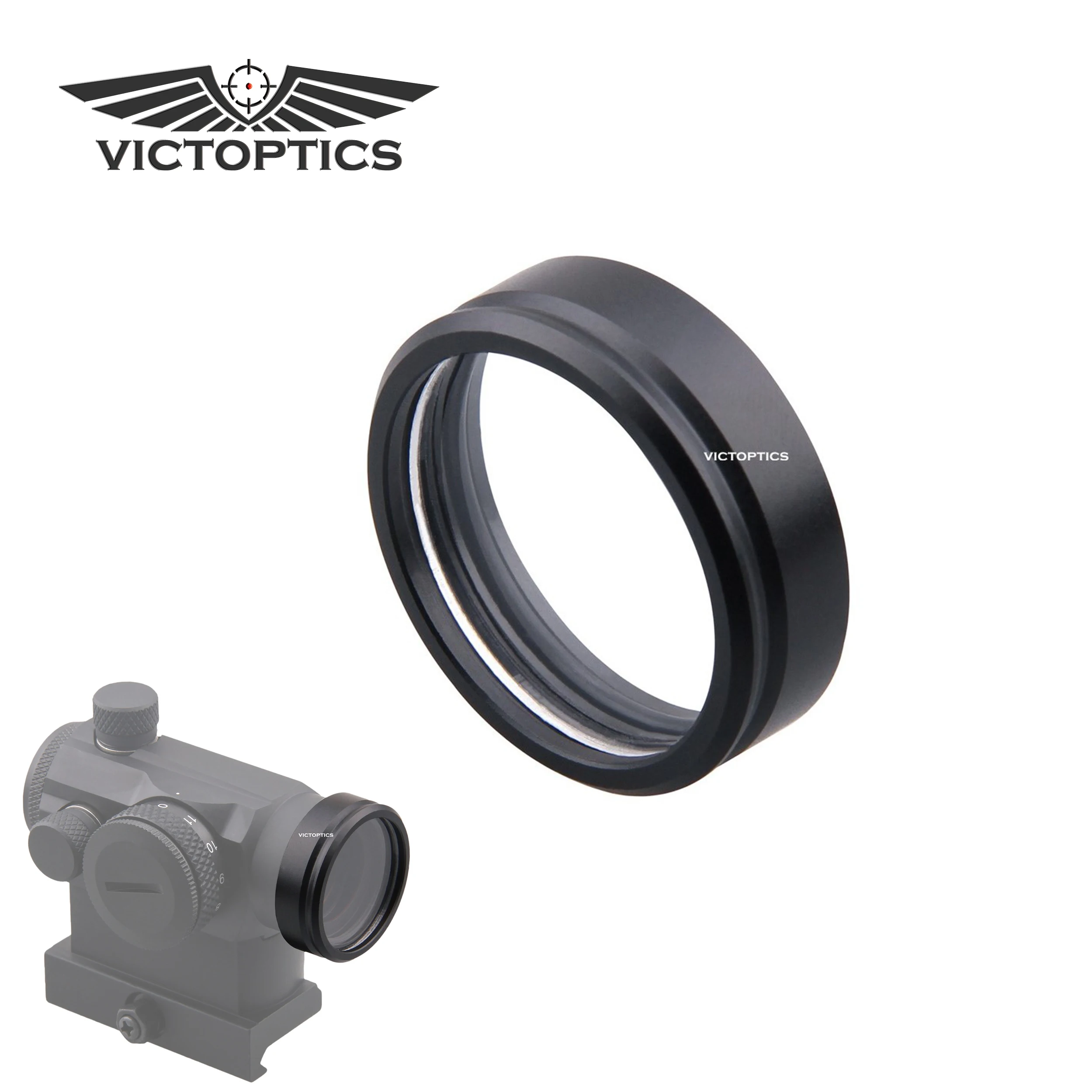 Защитная крышка для объектива Victoptics полностью металлическая прицела с красной