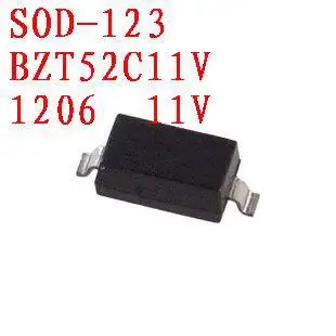 Диод Зенера BZT52C11V SOD 123 100 шт. бесплатная доставка|zener diode|100pcs diodediode 100pcs |
