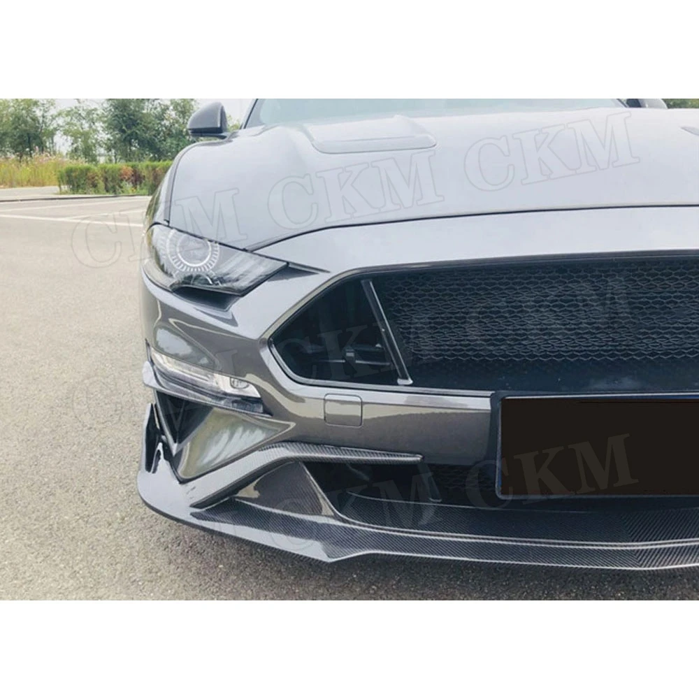 Спойлер для переднего бампера из углеродного волокна Ford Mustang 2018 2019 бампер головы