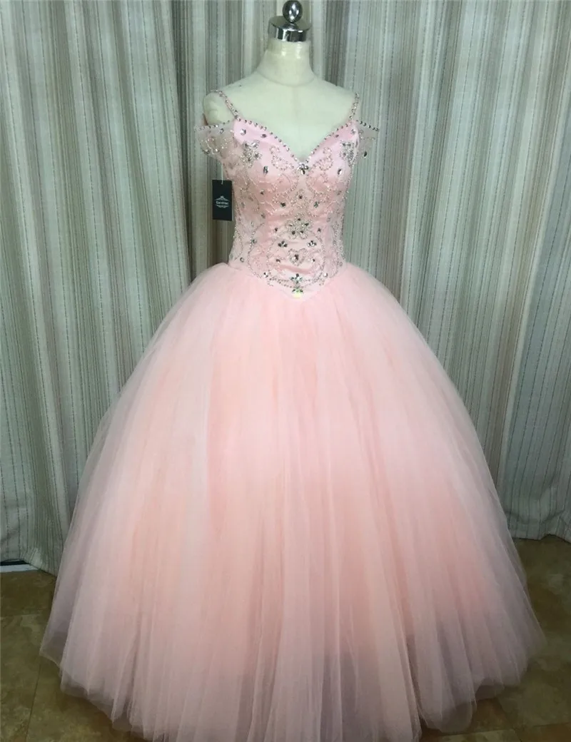 Тюлевое и Пятнистое милое бальное платье кораллового цвета с бисером Пышное