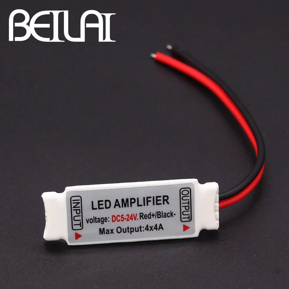 BEILAI DC 5-24 В мини светодиодный Усилитель RGBW 4A X 4 канальный ультра тонкий мини портативный повторитель для SMD 5050 RGBW светодиодный светильник