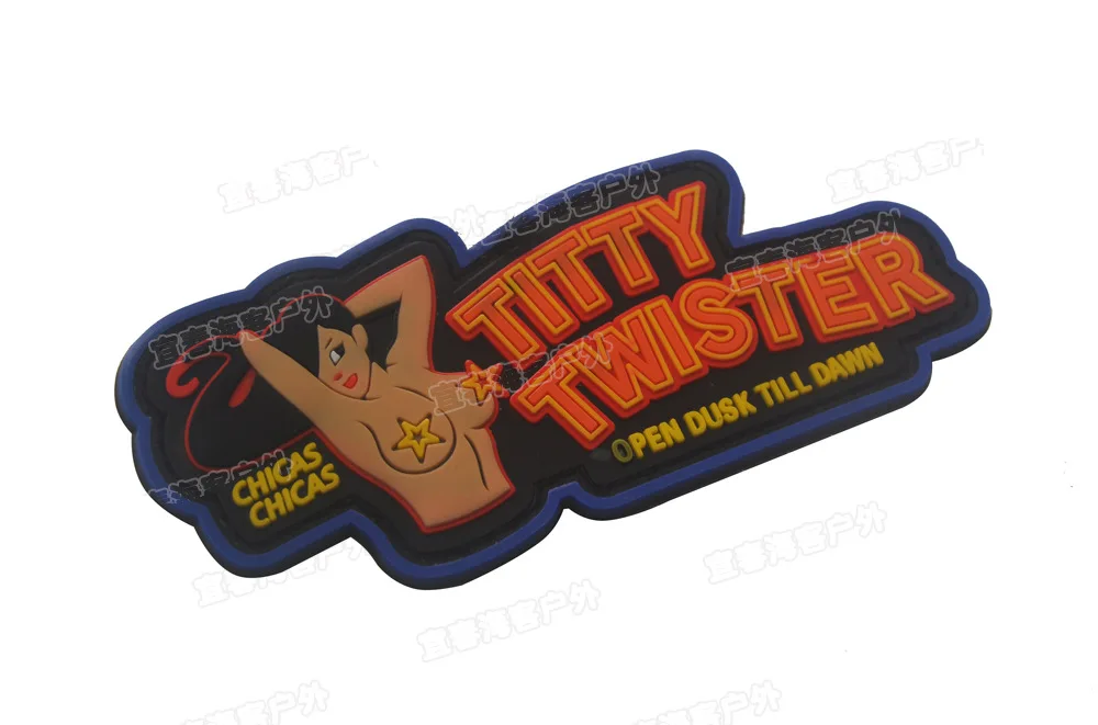 No.1 TITTY TWISTER ПВХ нашивки значки эмблема военная армия 9,5 см DIY аксессуары обруч и петля сексуальная девушка - Цвет: No.1