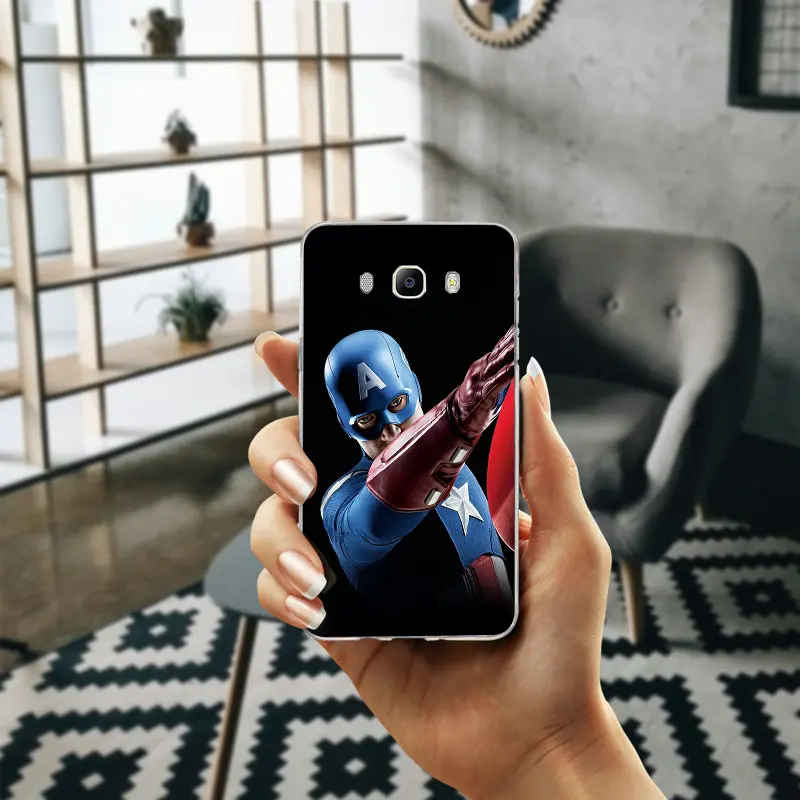 Капитан Америка мягкие силиконовые чехлы для телефона Samsung Galaxy J5 J7 J3 J2 J1 2016 A7 A5 A3 2017