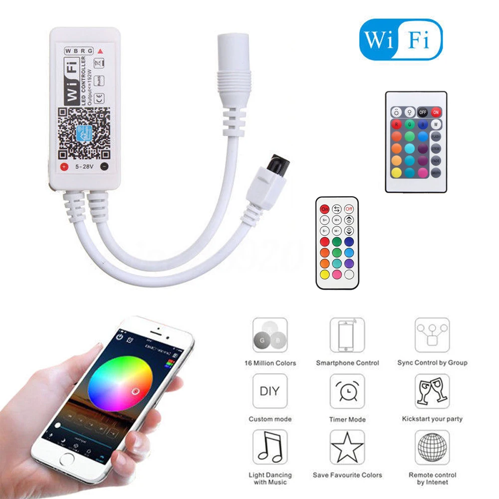 Wi Fi музыка IR / RF удаленный смартфон WiFi светодиодный RGB контроллер RGBW Android IOS для RGBWW