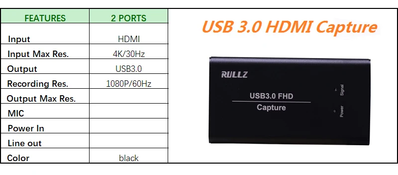 4K 1080P 60 HDMI к USB 3,0 коробка видеозахвата для PS4 wii Xbox Phone tv STB игра запись конференции компьютер ПК прямая трансляция