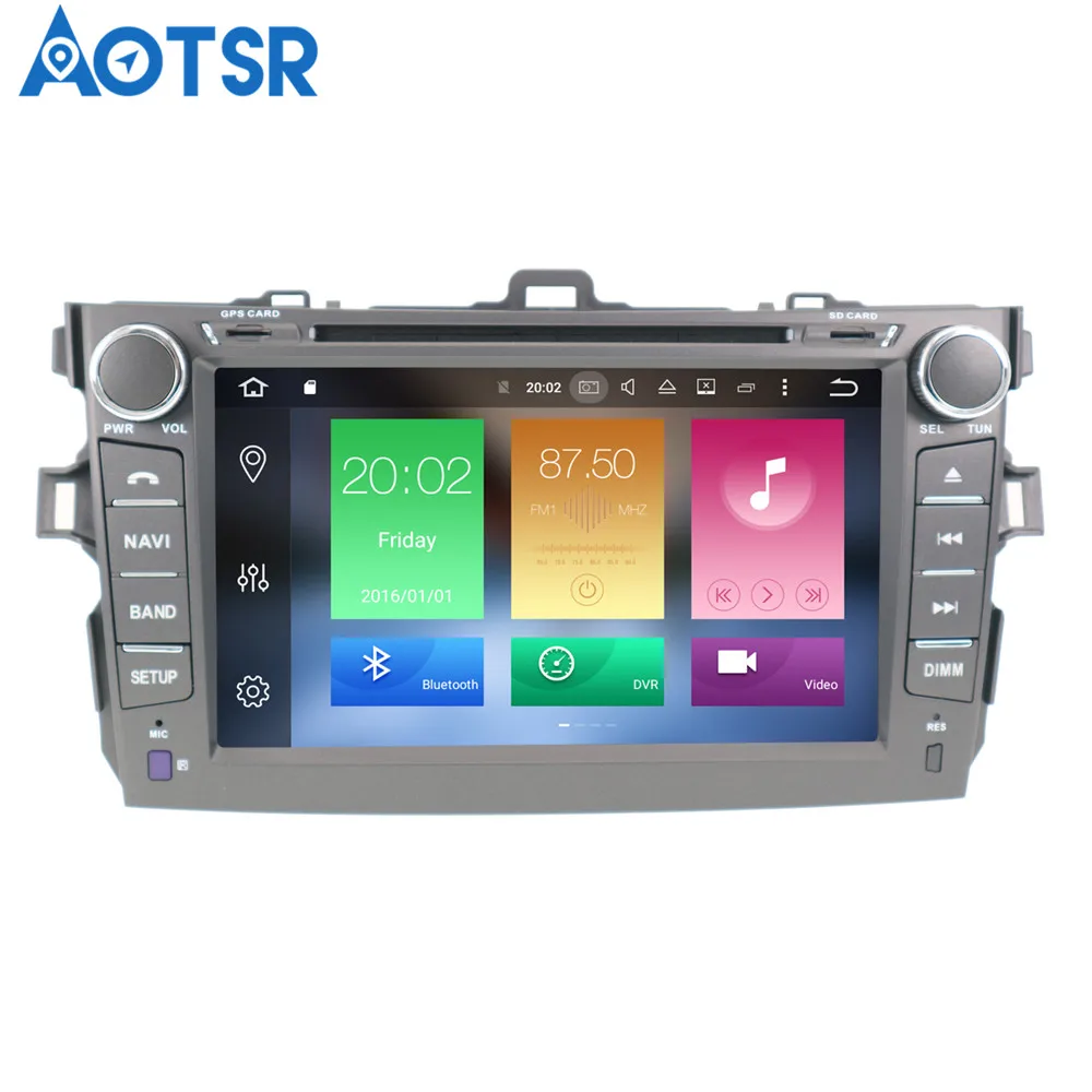 Aotsr Android 8 1 GPS навигация автомобильный DVD плеер для Toyota Corolla 2007 2013 мультимедиа радио