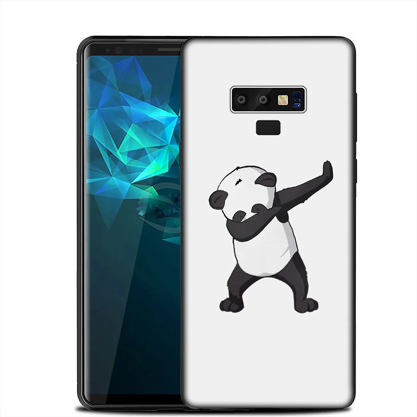 IYICAO cute panda Novelty Soft Silicone Case for Samsung Galaxy A6 A9 A8 A7 2018 A3 A5 2016 2017 Note 9 8 10 Plus Lite |