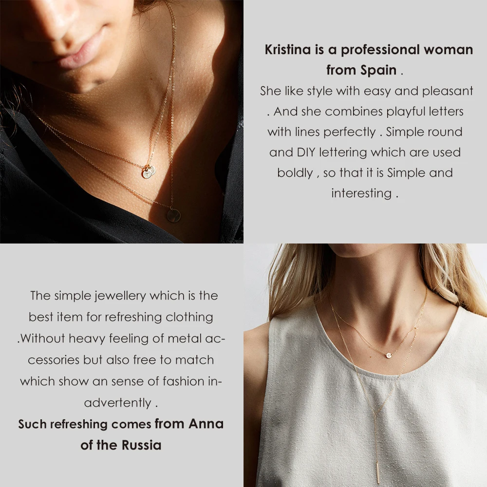 EManco персонализированное Имя ожерелье с буквенными подвесками Женская цепочка из