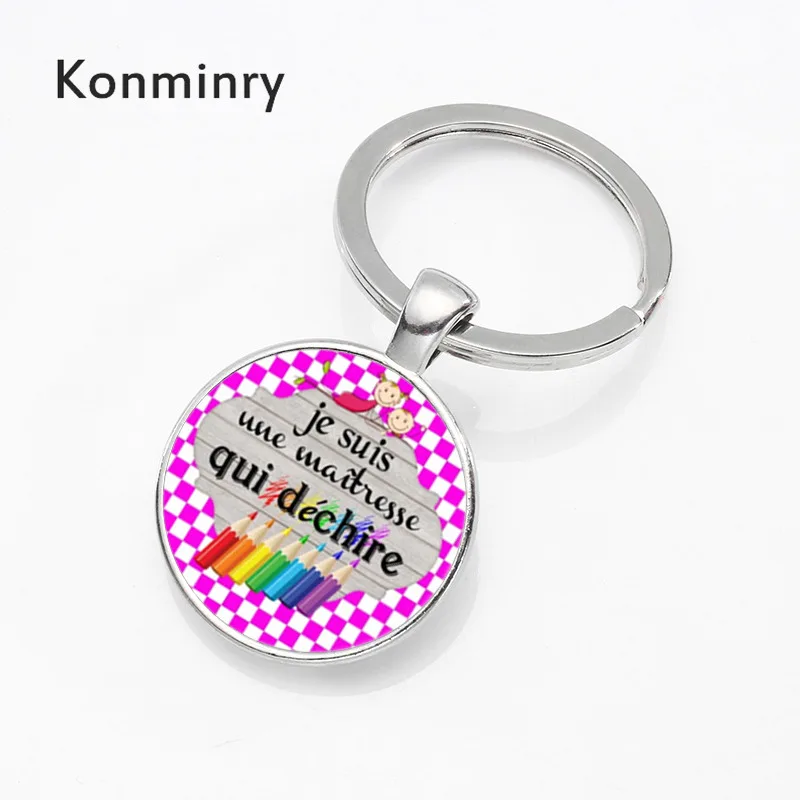 Konminry je suis un Master Брелоки для ключей классическое искусство круглая стеклянная