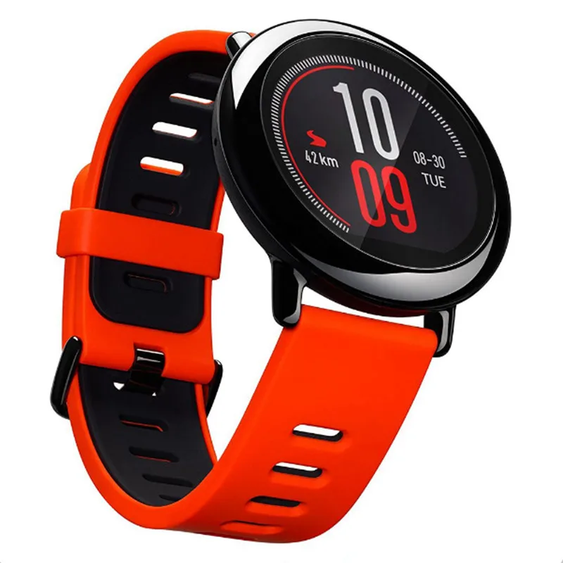 Красный Xiaomi Huami Amazfit спортивные часы в реальном времени gps ГЛОНАСС монитор сердечного ритма Импульсный керамический Bluetooth 4,0 ble+ WiFi спортивные часы - Цвет: Красный