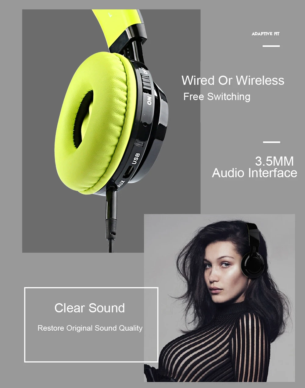 Беспроводная Bluetooth гарнитура BT 4,2, наушники, стерео наушники с микрофоном, fm-радио для планшета, телевизора, ПК, мобильных телефонов