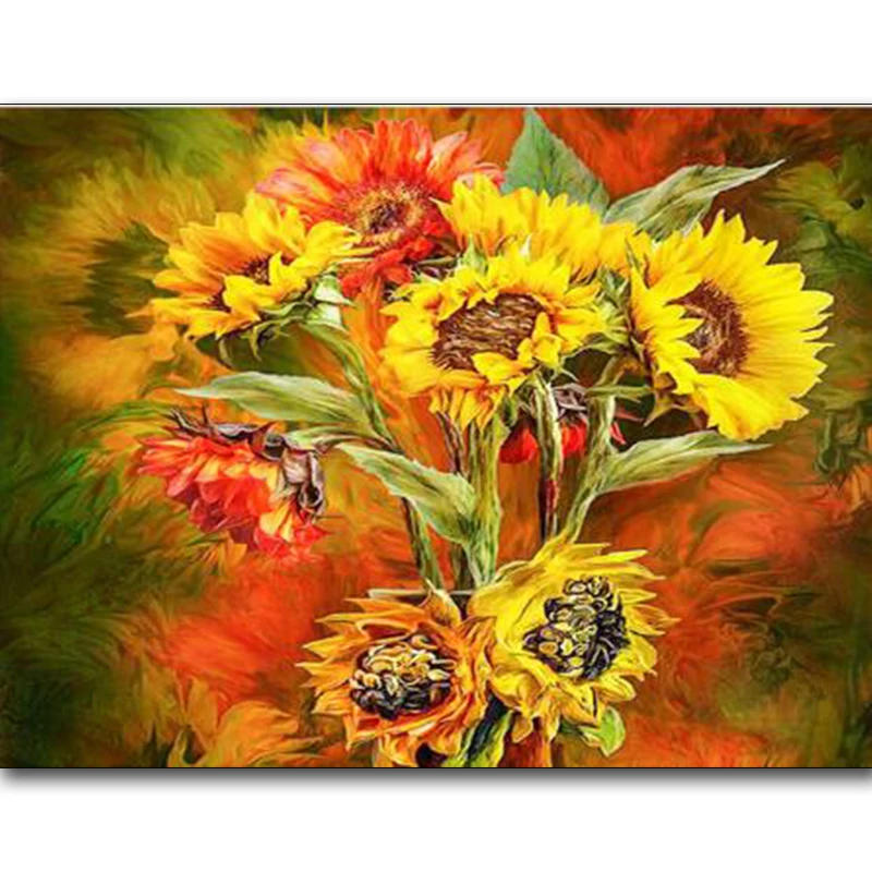 

New Diamond Painting Sunflower Cross Stitch diamond Embroidery Scenery mosaic diamonds wall stickers home decor love gift
