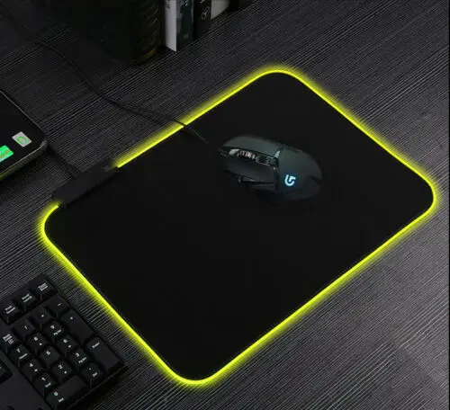 RGB игровой коврик для мыши резиновый цветной светодиодный светильник ПК