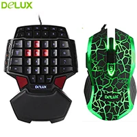 Delux T9 игровая клавиатура+ M557 мышь Проводная клавиатура комбинированная светодиодный клавиатура с подсветкой и игровая мышь 1600 dpi - Цвет: Mouse and Keyboard