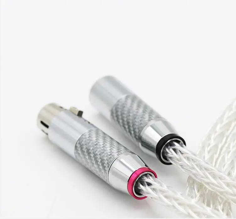 1 пара Hi End 8AG с серебряным покрытием аудио кабель углеродного волокна 3 штыря XLR