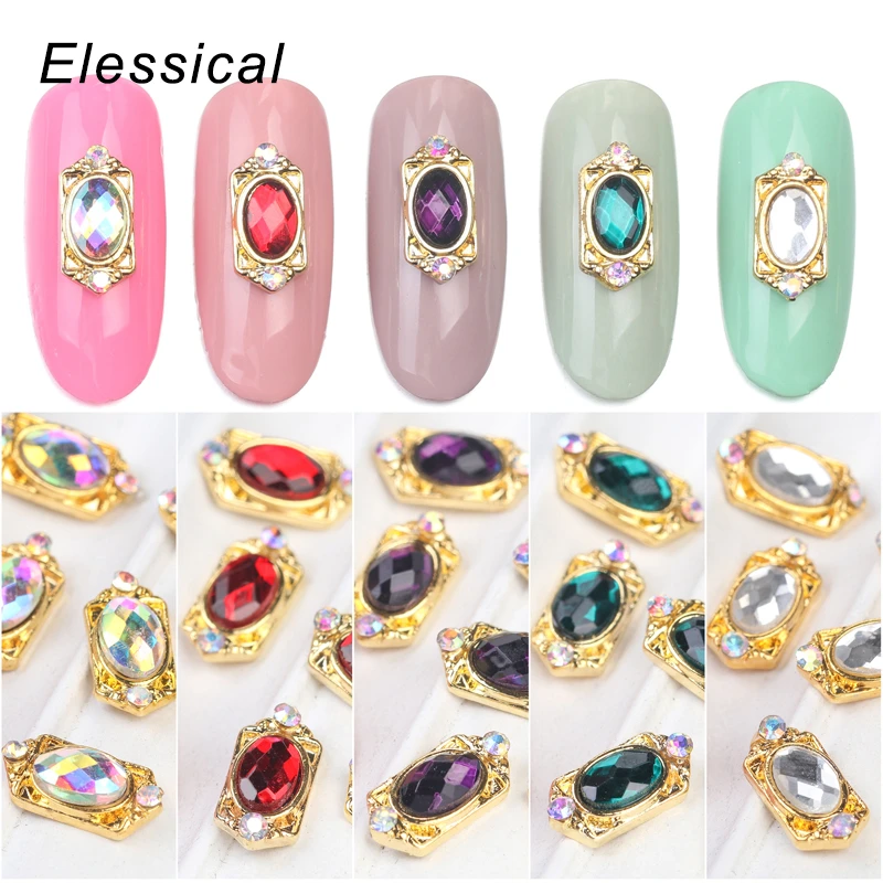 ELESSCAL 10 шт. кристаллы Swarovski Стразы сплав для ногтей Подвески 3D дизайн украшения
