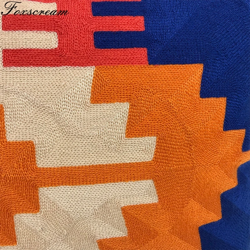 Декоративная Подушка Чехлы для домашнего декора вышитая наволочка для подушки геометрический Throw Подушка хлопок квадратный наволочка с вышивкой 45x45 см