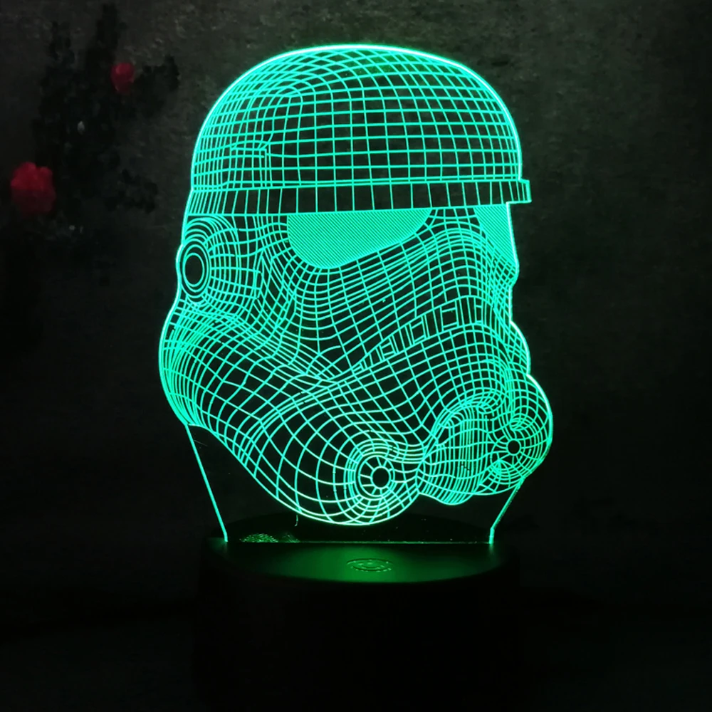 Новая 3D фигурка Звездные войны Белый воин RC игрушка иллюзия Лампа клон сила