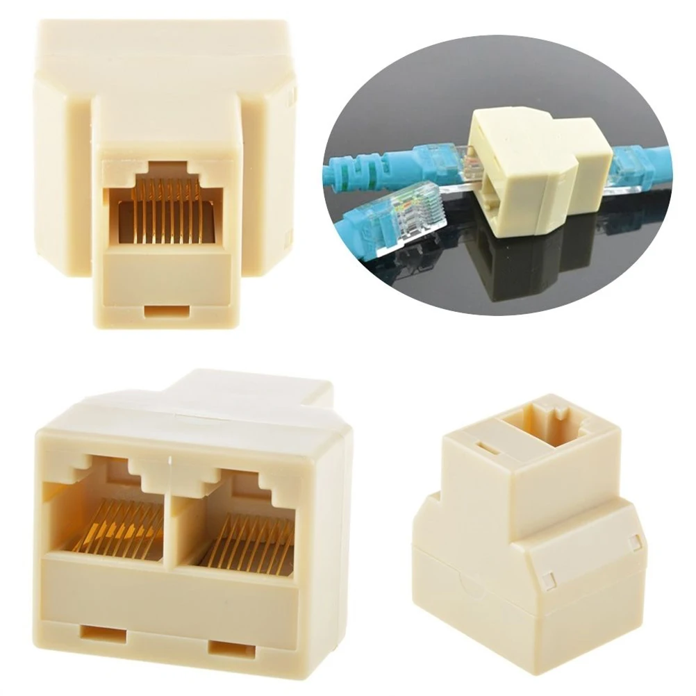 10 шт./лот ПК RJ45 разветвитель разъема CAT5 сплиттер адаптер CAT 5 6 LAN Ethernet сетевой с