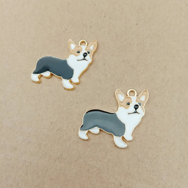 10 шт. Keji dog 22*25 мм эмалированные Подвески сплав Esmaltes капля масло DIY аксессуары