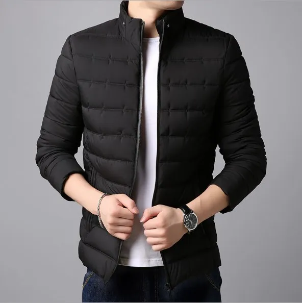 2018 Мужская зимняя повседневная куртка парка s Slim Fit Черные парки Пальто Плюс