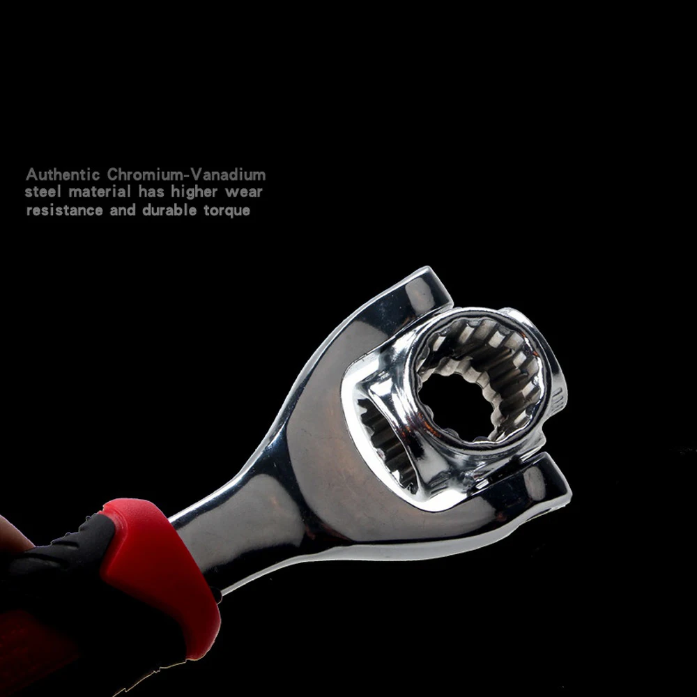New 52 In 1 Double Head Wrench Set 360 Degree Rotation To Dog Bone Wrench for Car Repair Tools Universal Wrench Card Packaging