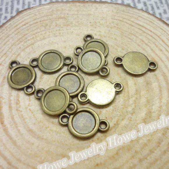 Подвески в круглой оправе 43 шт. подвески виде коннекторов из античной бронзы