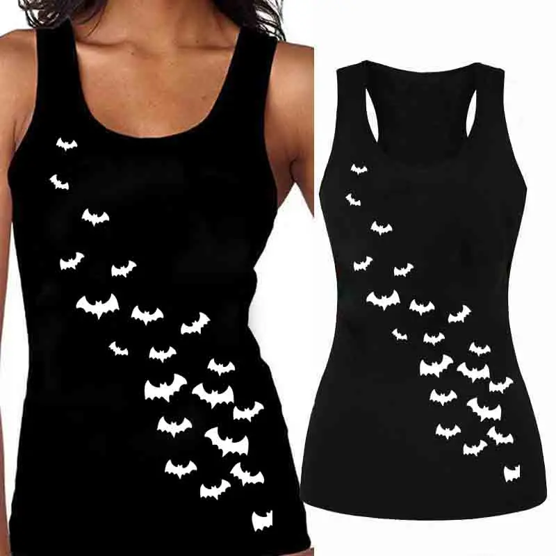 Женская майка без рукавов с принтом летучей мыши для бега спортивная одежда