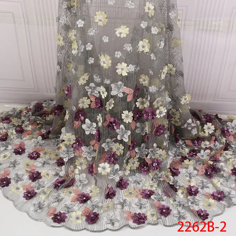 New Design Bridal French Lace Fabric 3d Applique Embroidery With Beaded African Tulle For Wedding Dress XZ2262B-3 | Дом и сад