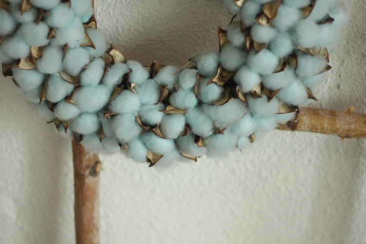 Консервированный цветочный синий настоящий хлопковый венок Крытый навесной