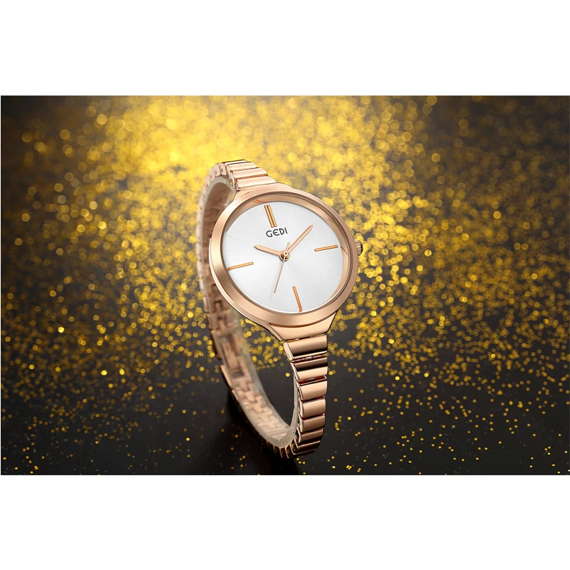 GEDI брендовые роскошные женские кварцевые часы модные наручные с браслетом