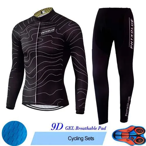 Cycling Set Phtxolue, набор для велоспорта, Мужская одежда для велоспорта, одежда для велоспорта, дышащая, анти-УФ, одежда для велоспорта, с длинным рукавом, наборы для велоспорта - Цвет: Cycling Set