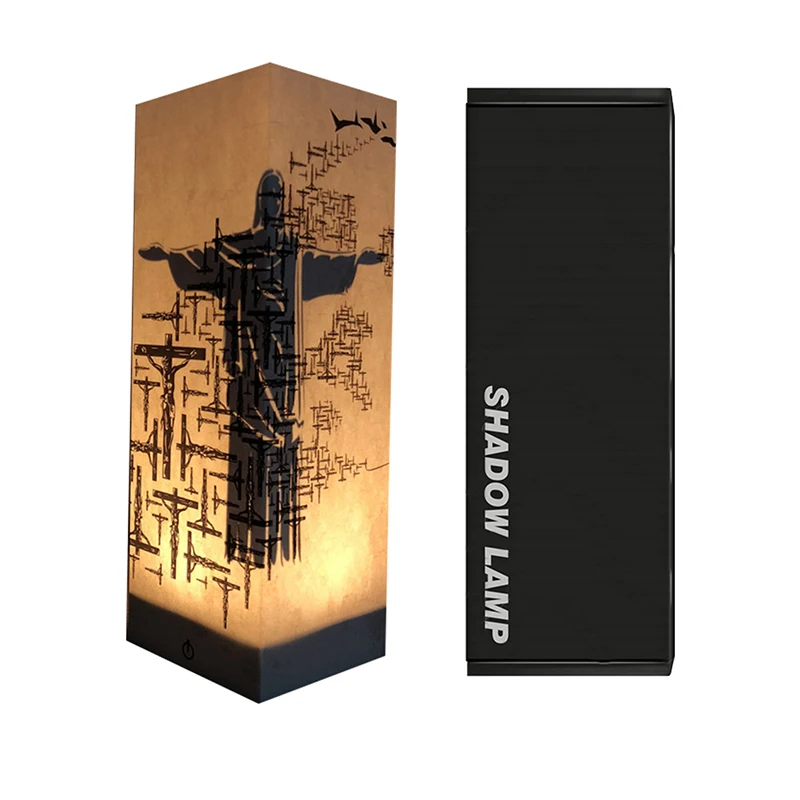 Креативный 3D ночник Jesus декоративная лампа AA USB5V Мощность теплый белый сенсорный