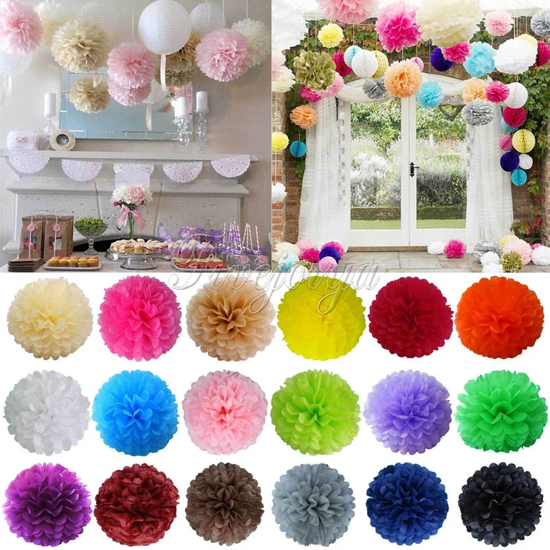 10 шт./лот 15 см свадебные декоративные бумажные помпоны Цветочные шары помпон DIY