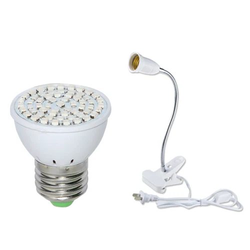 lamp1 and 1 socket Светодиодный светильник, ламповый держатель, конвертер 220 В, ЕС, E27, 110 В, США, E27, лампа для выращивания растений, теплица, светильник, ing спектр, внутренний светильник - Испускаемый цвет: lamp1 and 1 socket