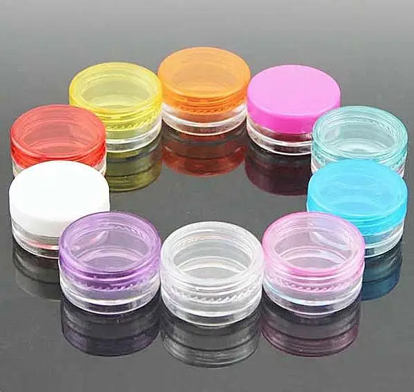 

Cream Jar Packaging Container Cosmetic Sample Plastic 200pc/lot 3g 3ml Clear White, Black, Pink, Blue Etc 11 Colors Avaliable