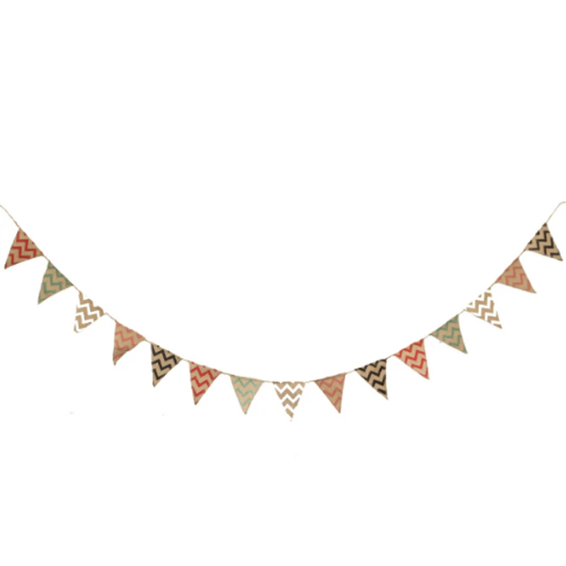 Мини волнистые баннеры джутовые флаги из мешковины рождественские