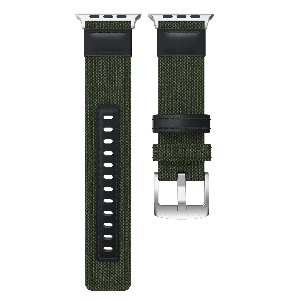 New Woven Nylon +Canvas Loop Band For Apple Watch Series 1 2 3 4 5 bracelet with buckle Watchband 38mm 40mm 42mm 44mm Strap Belt |
