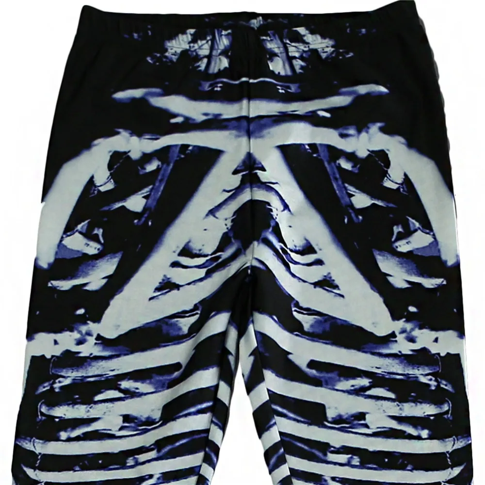 

Digital Printing Elastic Casual Pants Skeleton Pattern Women Leggings 7 sizes Fitness Clothing Free Shipping