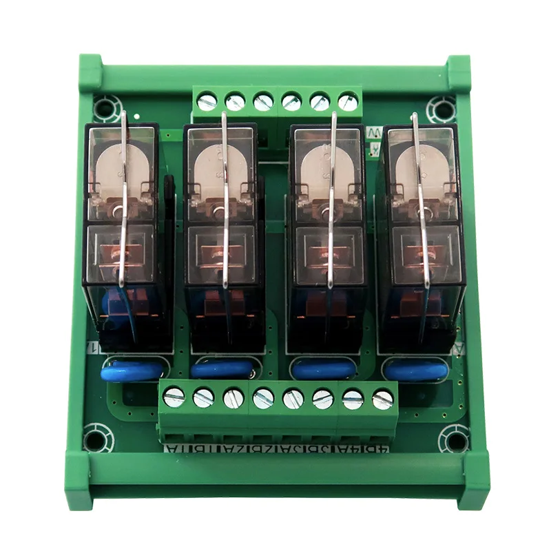 4 Канальный Релейный Модуль 24VDC PNP/NPN HF14FW din рейка Monting релейная плата 4I/4O оптопара